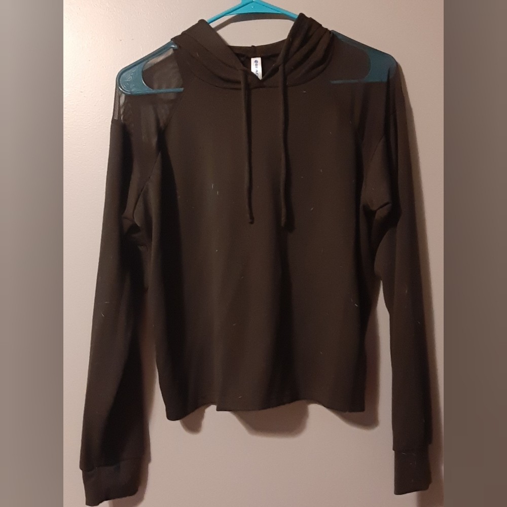 M Beachbody Black MBF Mesh Hoodie